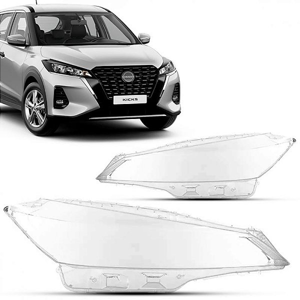Lente de farol kicks nissan de 2022 a 2024 lado esquerdo