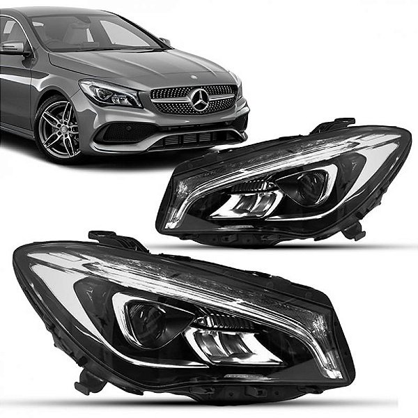 Farol cla mercedes benz de 2015 a 2018 lado direito com LED sem reator oito pinos