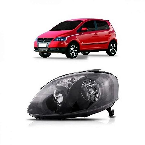Farol fox cross e space volkswagen de 2007 a 2009 lado esquerdo cromomix foco duplo