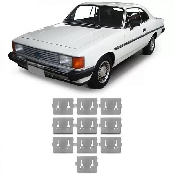 Grampo de friso opala e comodoro chevrolet 10 peças