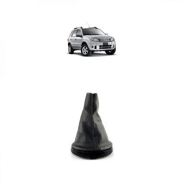 Coifa de câmbio ecosport e fiesta ford de 2003 a 2012 carcaça preta napa com aro para choque
