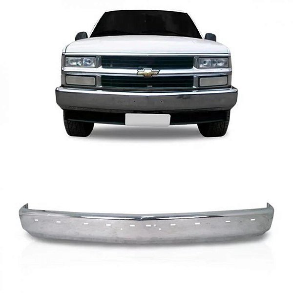 Para choque silverado chevrolet de 1993 a 2004 dianteiro cromado com furo