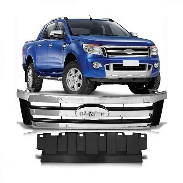 Grade do radiador ranger ford de 2013 a 2016 cromada e preta