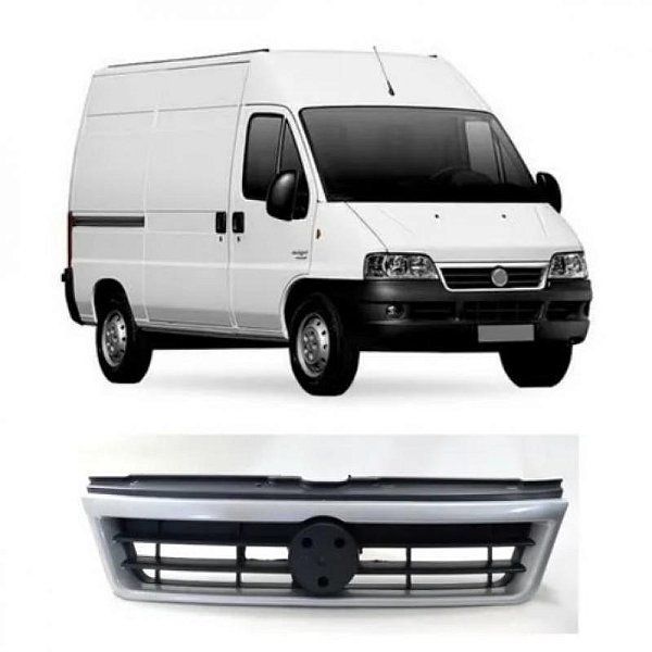Grade do radiador ducato fiat de 2005 a 2017 carcaça preta com friso prata sem emblema