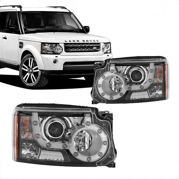 Farol discovery 4 land rover de 2009 a 2013 lado esquerdo com LED nove pinos e xenon
