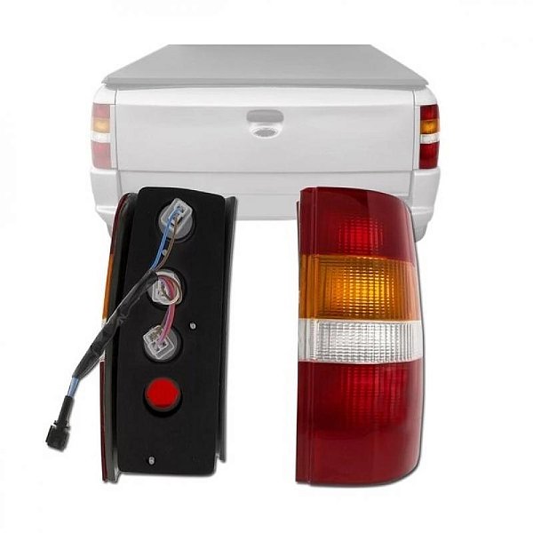 Lanterna courier ford de 1996 a 2013 traseira lado direito tricolor com soquete