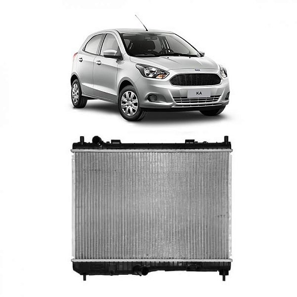 Radiador ka ford de 2015 a 2022 e new fiesta ford de 2011 a 2016 1.5 com ar e câmbio manual