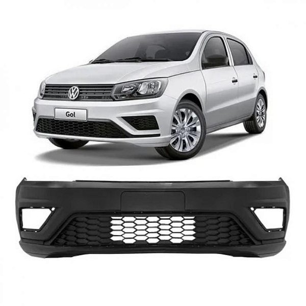 Para choque gol e voyage volkswagen de 2018 a 2023 dianteiro preto liso com grade