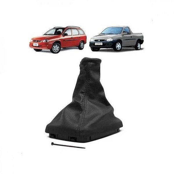 Coifa de câmbio corsa chevrolet de 1994 a 2009 preto couro