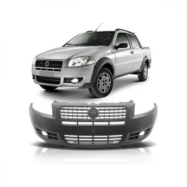 Para choque strada fiat de 2009 a 2013 dianteiro cinza working com furo e primer