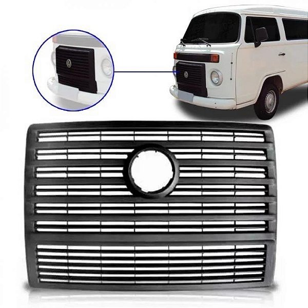 Grade do radiador kombi volkswagen de 2009 a 2013 preta texturizada