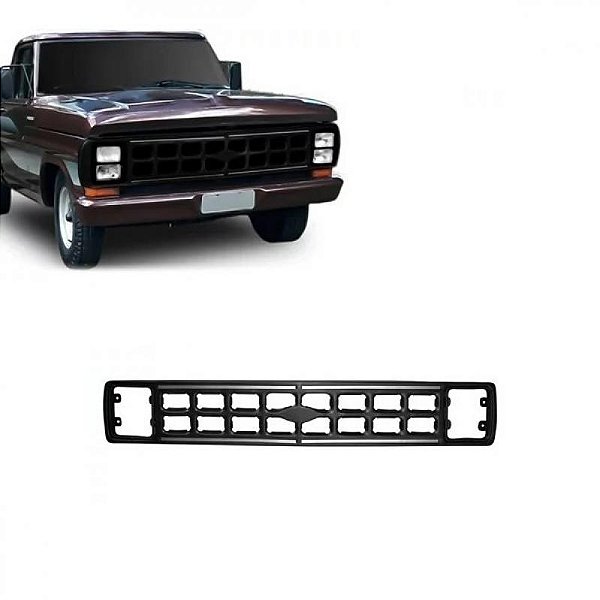 Grade do radiador f1000 ford de 1985 a 1992 preta com aro preto