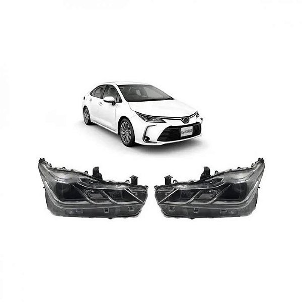 Farol corolla toyota de 2020 a 2025 lado esquerdo elétrico sem motor com LED e luz diurna DRL