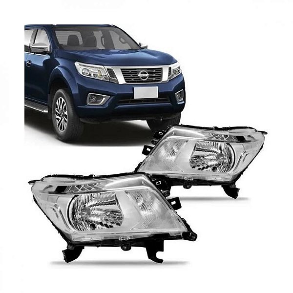 Farol frontier nissan de 2017 a 2021 lado direito cromado manual sem LED
