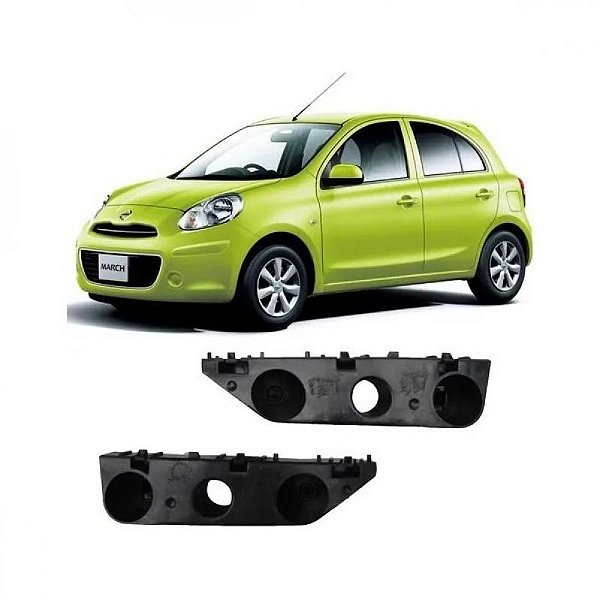 Suporte guia do para choque march nissan de 2010 a 2014 dianteiro lado esquerdo