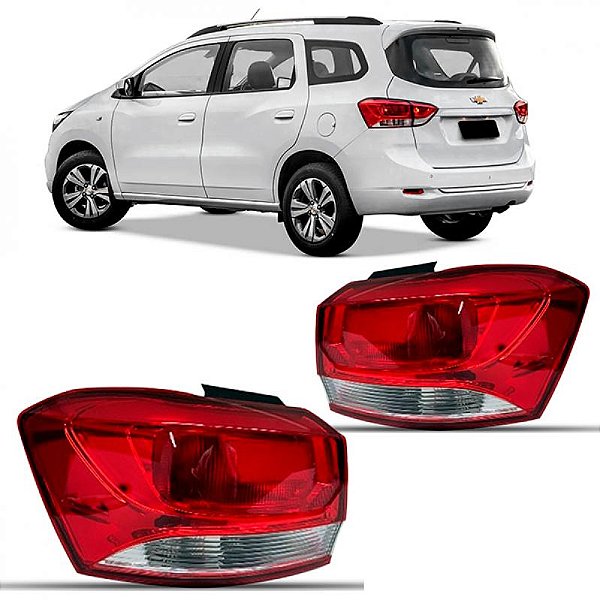 Lanterna spin chevrolet de 2019 a 2024 lado esquerdo traseira de canto cristal com borda vermelha e ré