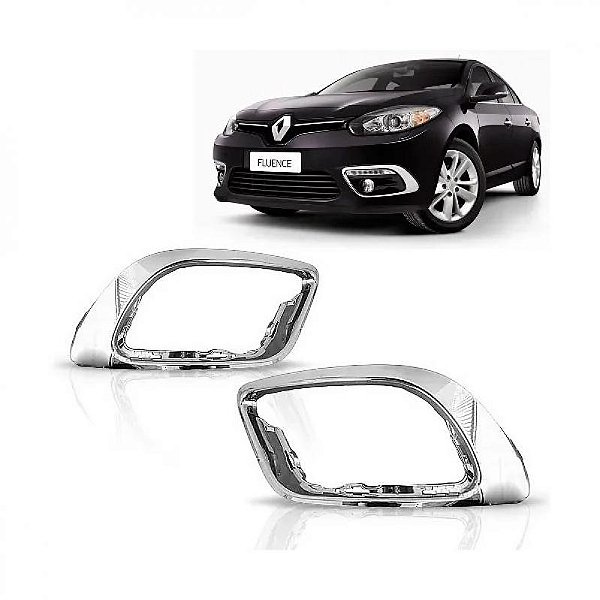 Moldura inferior da grade do para choque fluence renault de 2014 a 2018 dianteiro lado esquerdo cromado