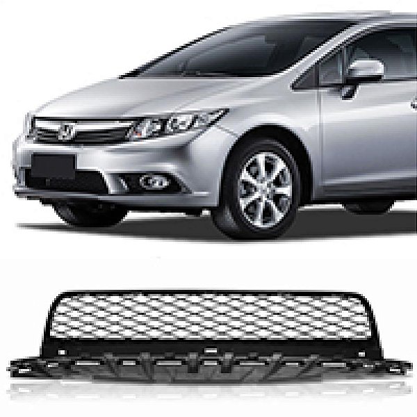 Grade do para choque civic honda de 2012 a 2014 dianteira central preta
