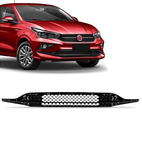 Grade para choque cronos fiat de 2017 a 2022 dianteira central black piano sem friso