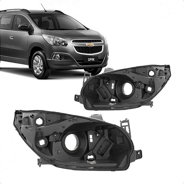 Carcaça de farol spin chevrolet de 2012 a 2018 lado esquerdo para farol elétrico
