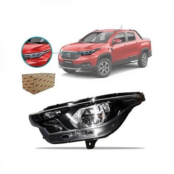 Farol strada fiat de 2020 a 2025 lado direito manual sem LED