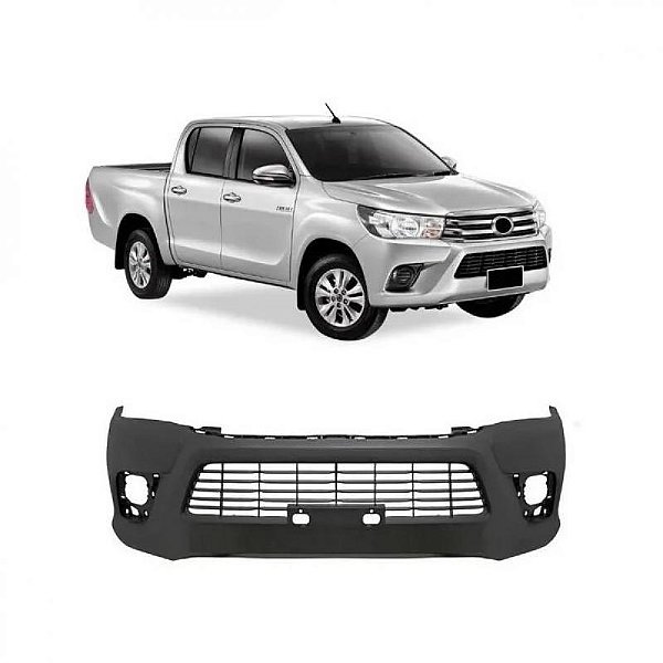 Para choque hilux toyota de 2016 a 2017 dianteiro texturizado com furo para sensor para picape cabine dupla com tração nas quatro rodas