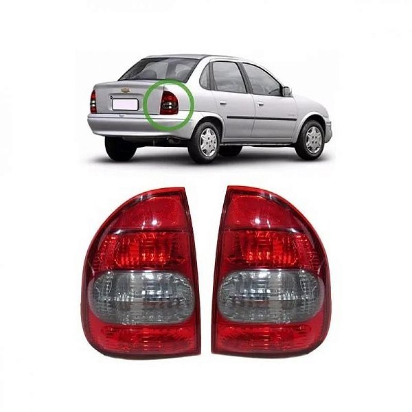 Lanterna corsa chevrolet de 2000 a 2009 traseira lado esquerdo sedã tipo bolha