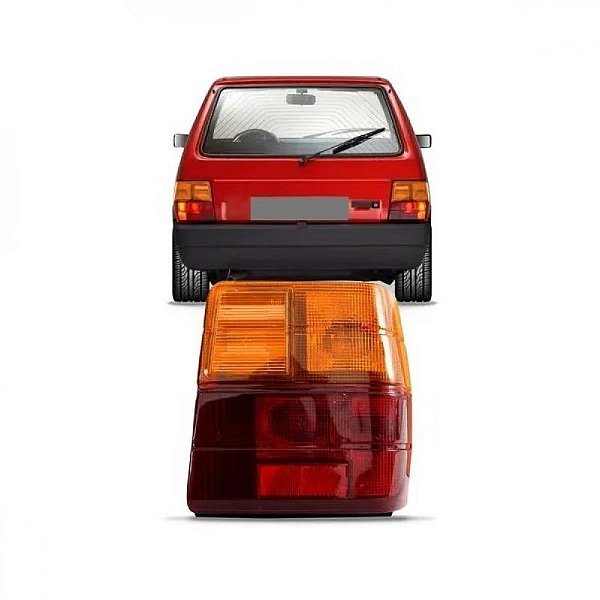 Lanterna uno fiat de 1985 a 2003 traseira lado direito bicolor de acrílico