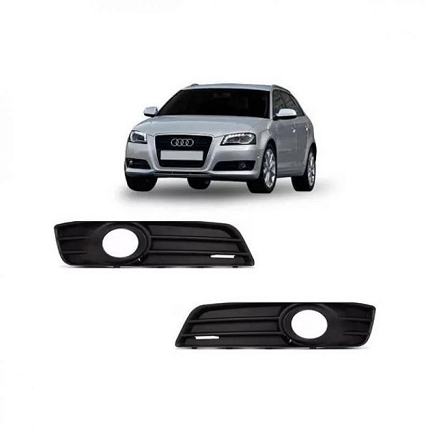 Grade de para choque a3 sportback audi de 2009 a 2012 lado esquerdo dianteiro com furo