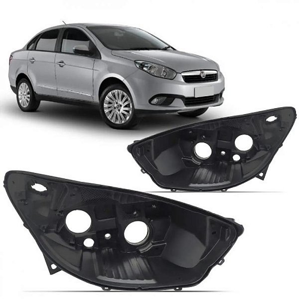 Carcaça de farol grand siena fiat de 2012 a 2022 lado esquerdo