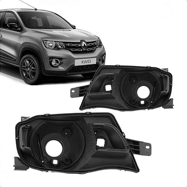 Carcaça do farol kwid renault de 2017 a 2022 lado esquerdo