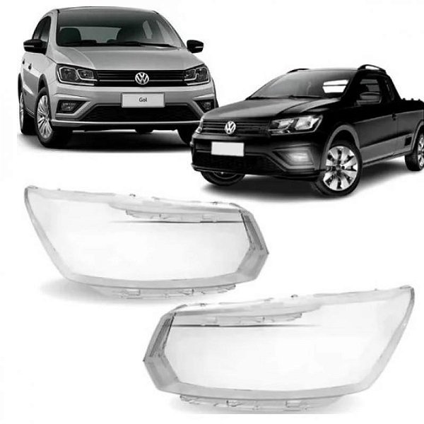 Lente do farol gol volkswagen de 2018 a 2023 e saveiro volkswagen de 2016 a 2023 lado esquerdo geração oito do gol e geração sete da saveiro