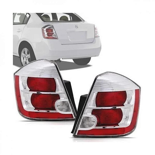 Lanterna sentra nissan de 2007 a 2009 traseira lado direito cristal e vermelha