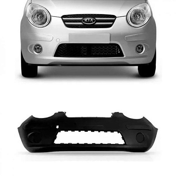 Para choque picanto kia de 2008 a 2009 dianteiro preto sem furo
