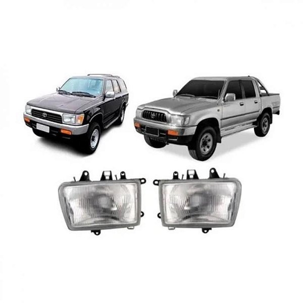 Farol hilux sw4 toyota de 1992 a 1995 com aplicação na hilux SRV picape toyota de 2002 a 2004 lado esquerdo