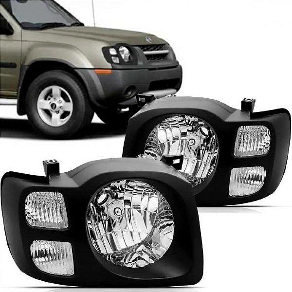 Farol xterra nissan de 2003 a 2008 lado esquerdo com moldura inferior para choque preta