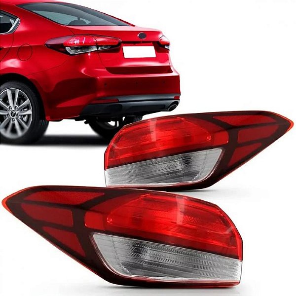 Lanterna cerato kia de 2017 a 2019 traseira lado esquerdo de canto com LED