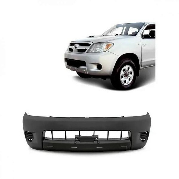 Para choque hilux toyota de 2005 a 2008 dianteiro preto picape sem furo para auxiliar sem furo para motor