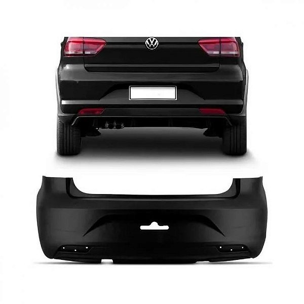 Para choque fox volkswagen de 2015 a 2022 traseiro preto liso e texturizado com furo para refletor