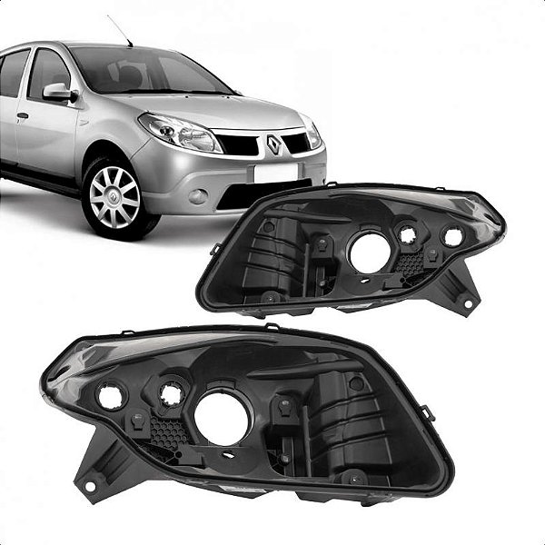 Carcaça de farol sandero renault de 2008 a 2011 lado direito