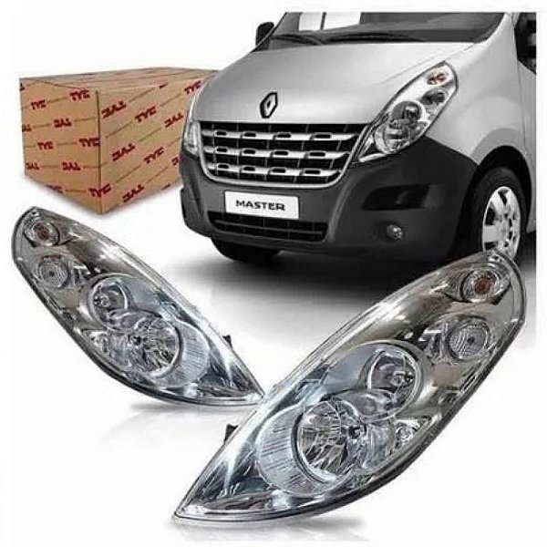 Farol master renault de 2013 a 2022 lado esquerdo manual e elétrico sem auxiliar