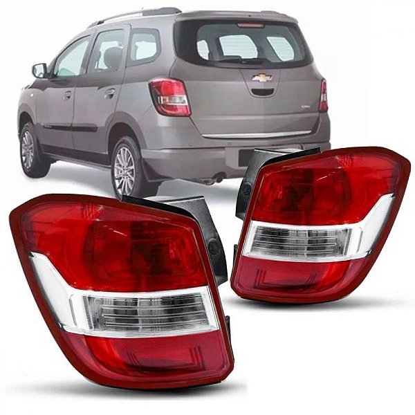 Lanterna spin chevrolet de 2012 a 2018 traseira lado esquerdo vermelha e branca com borda vermelha versão LT