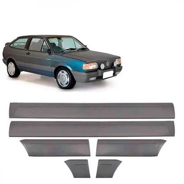 Friso gol volkswagen de 1991 a 1996 lateral cinza e preto largo seis peças