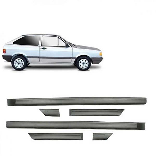 Friso gol volkswagen de 1991 a 1996 lateral cinza bojudo estreito seis peças