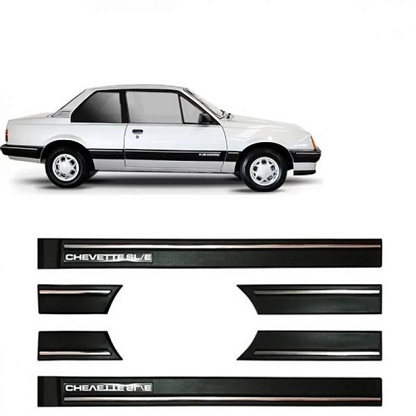 Friso chevette chevrolet de 1987 a 1996 lateral preto versão sle seis peças