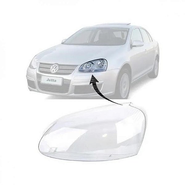 Lente de farol jetta volkswagen de 2006 a 2010 lado esquerdo
