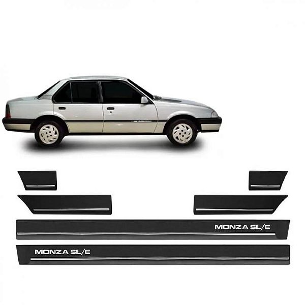 Friso monza chevrolet de 1991 a 1993 lateral preto versão sle quatro portas seis peças