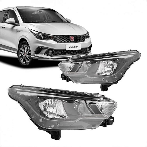 Farol argo e cronos fiat de 2017 a 2024 lado direito manual sem LED