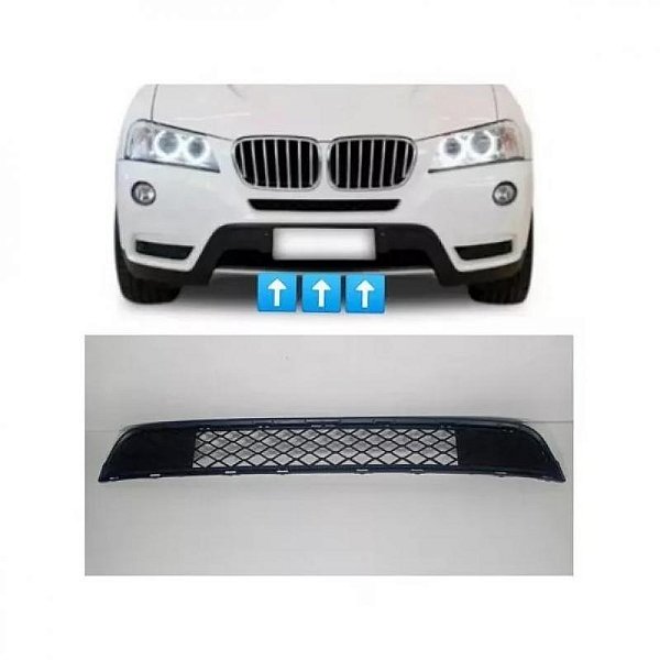 Grade para para choque x3 bmw de 2010 a 2014 dianteira central inferior preta