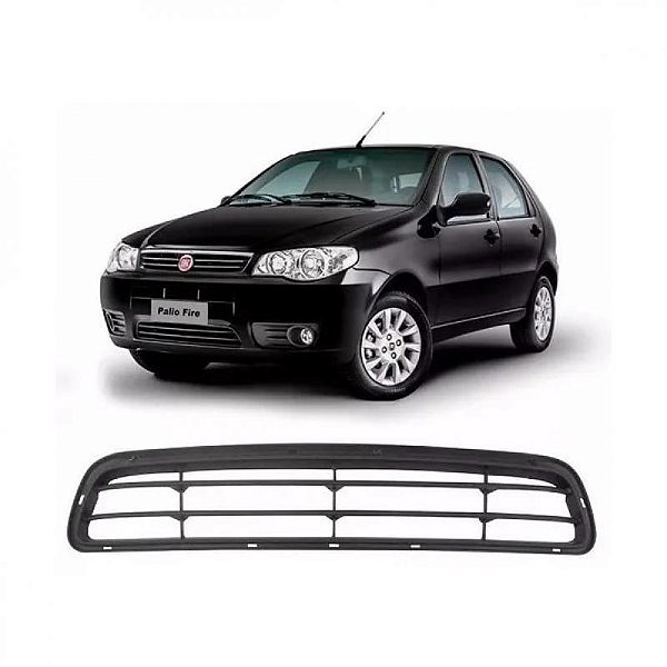 Grade de para choque palio fiat de 2009 a 2015 dianteira central cinza tipo zoiao economy